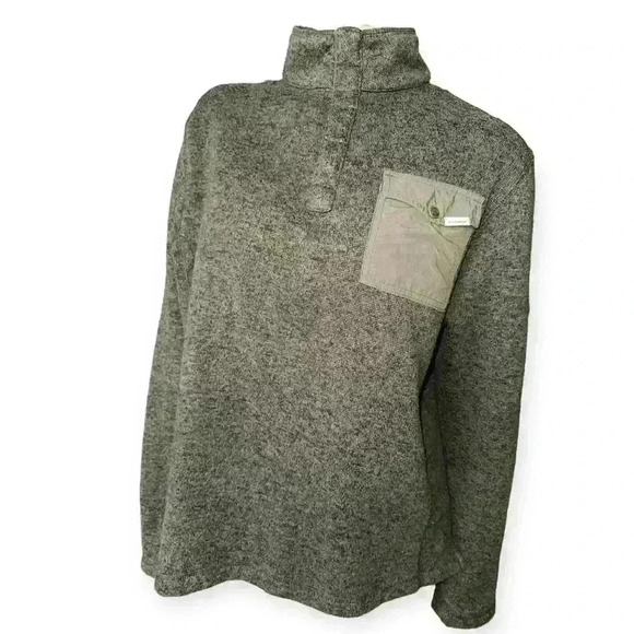 Woolrich women’s Pullover Quarter Button Jacket Top Sz Medium Green Sweater - Picture 3 of 11